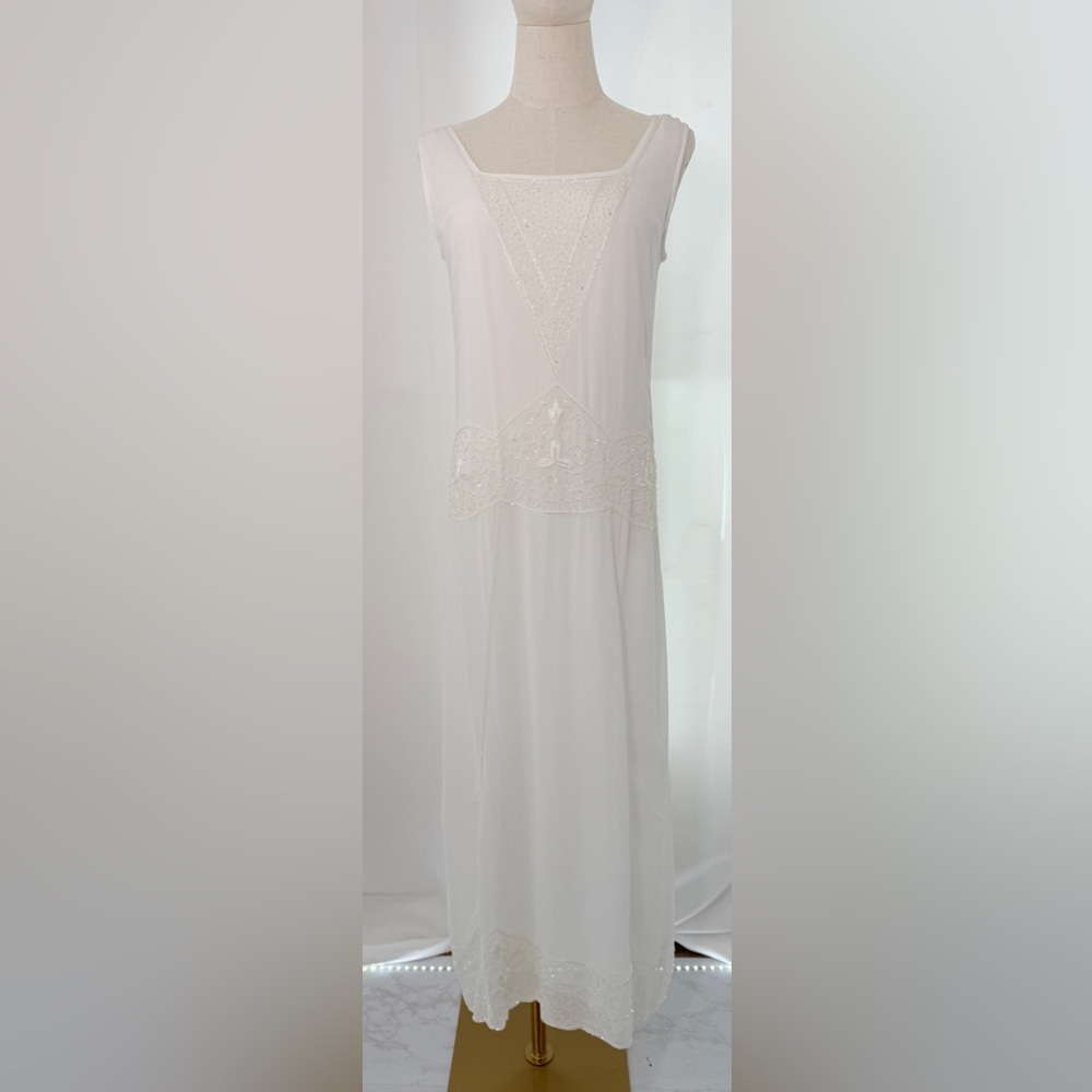 VINTAGE 90s Papillon Los Angeles beaded rayon DRESS